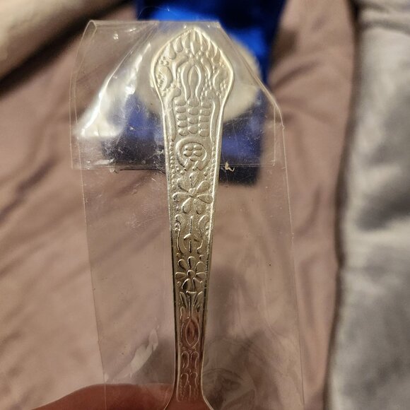 Vintage Silver Plated Bowl & Spoon Set With Velvet Box - Ornate Design - 3.5" Bo - Picture 4 of 8